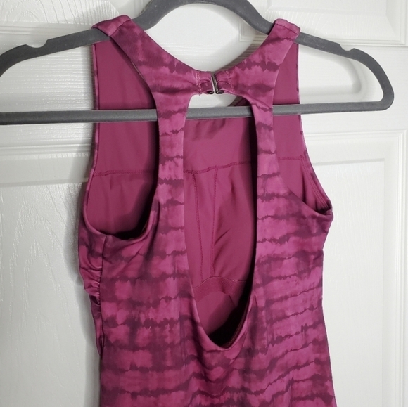 Athleta Maldives Purple Plum Tie Dye Printed Cut Out One Piece Swimsuit - Picture 6 of 9